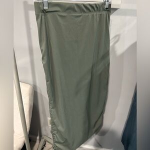 Army green skirt, with ruching